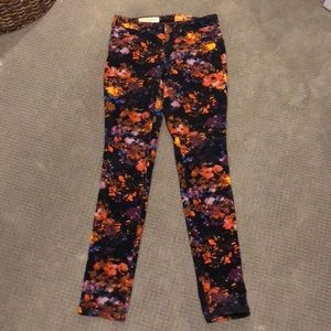 Floral Velvet Pilcro leggings from Anthropologie